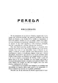 Pereda. Recuerdos / Armando Palacio Valdés | Biblioteca Virtual Miguel de Cervantes