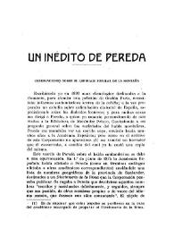 Un inédito de Pereda. Observaciones sobre el lenguaje popular de la Montaña / Ramón Menéndez Pidal | Biblioteca Virtual Miguel de Cervantes