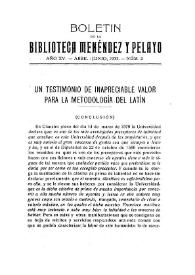 Un testimonio de inapreciable valor para la metodología del latín (conclusión) / Eugenio A. de Asís González | Biblioteca Virtual Miguel de Cervantes