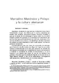 Marcelino Menéndez y Pelayo y la cultura alemana / Luis Araquistain | Biblioteca Virtual Miguel de Cervantes