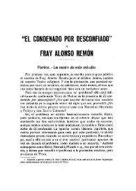 "El Condenado por desconfiado" y Fray Alonso Remón / José López Tascón | Biblioteca Virtual Miguel de Cervantes