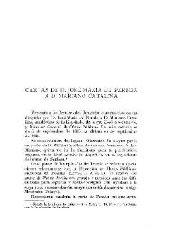 ﻿Cartas de D. José M. ª de Pereda a D. Mariano Catalina / Ángel González Palencia | Biblioteca Virtual Miguel de Cervantes