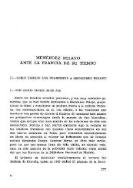 Menéndez Pelayo ante la Francia de su tiempo / André Baron | Biblioteca Virtual Miguel de Cervantes