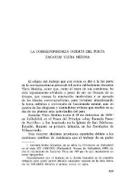 La correspondencia inédita del poeta Zacarías Ylera Medina / Herminia González García | Biblioteca Virtual Miguel de Cervantes