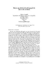 Hacia una definición del papel de Quevedo en Italia / Federica Cappelli | Biblioteca Virtual Miguel de Cervantes