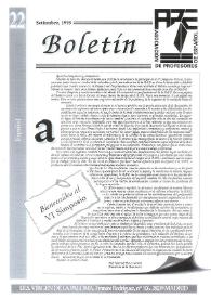 Boletín de la Asociación de Profesores de Español (FASPE). Núm. 22, 1995 | Biblioteca Virtual Miguel de Cervantes