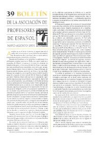 Boletín de la Asociación de Profesores de Español (FASPE). Núm. 39, 2001 | Biblioteca Virtual Miguel de Cervantes