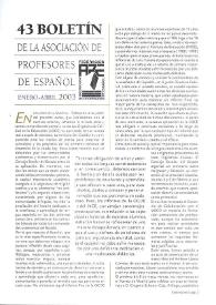 Boletín de la Asociación de Profesores de Español (FASPE). Núm. 43, 2003 | Biblioteca Virtual Miguel de Cervantes