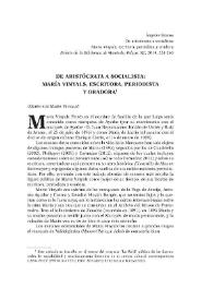 De aristócrata a socialista: María Vinyals, escritora, periodista y oradora / Ángeles Ezama | Biblioteca Virtual Miguel de Cervantes