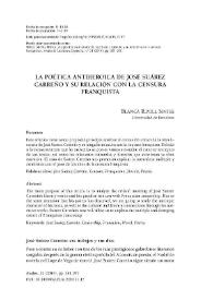 La poética antiheroica de José Suárez Carreño y su relación con la censura franquista / Blanca Ripoll Sintes | Biblioteca Virtual Miguel de Cervantes