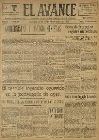 El Avance : diario independiente. Miembro de la prensa asociada de los estados: "pro-patria". Año II, núm. 558, 5 de noviembre de 1912 | Biblioteca Virtual Miguel de Cervantes