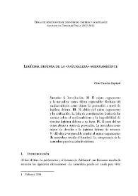 Legítima defensa de la “naturaleza”- medio ambiente  / Ciro Cancho Espinal | Biblioteca Virtual Miguel de Cervantes