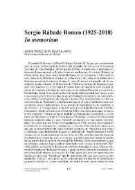 Sergio Rábade Romeo (1925-2018). "In memoriam" / Jorge Pérez de Tudela Velasco | Biblioteca Virtual Miguel de Cervantes