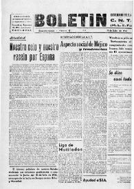 CNT : Boletín Interior del Movimiento Libertario Español en Francia. Segunda época, núm. 16, 19 de julio de 1945 | Biblioteca Virtual Miguel de Cervantes