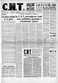 CNT : Boletín Interior del Movimiento Libertario Español en Francia. Segunda época, núm. 27, 3 de octubre de 1945 | Biblioteca Virtual Miguel de Cervantes