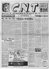 CNT : Boletín Interior del Movimiento Libertario Español en Francia. Segunda época, núm. 59, 18 de mayo de 1946 | Biblioteca Virtual Miguel de Cervantes