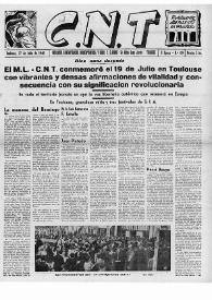CNT : Boletín Interior del Movimiento Libertario Español en Francia. Segunda época, núm. 69, 27 de julio de 1946 | Biblioteca Virtual Miguel de Cervantes