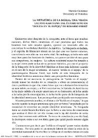 La metafísica de la moral: una visión lacano-kantiana del último rito en "Isolda en el espejo", de Rosario Ferré / Mariela Gutiérrez | Biblioteca Virtual Miguel de Cervantes