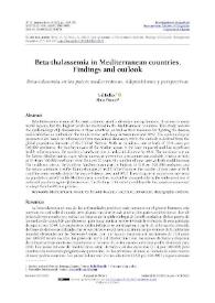 Beta-thalassemia in Mediterranean countries. Findings and outlook / Gil Bellis, Alain Parant | Biblioteca Virtual Miguel de Cervantes
