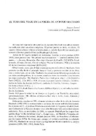 El tema del viaje en la poesía de Antonio Machado  / Jacques Issorel | Biblioteca Virtual Miguel de Cervantes