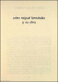 Sobre Miguel Hernández y su obra | Biblioteca Virtual Miguel de Cervantes