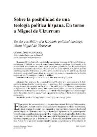 Sobre la posibilidad de una teología política hispana. En torno a Miguel de Ulzurrum / César López Rodríguez | Biblioteca Virtual Miguel de Cervantes