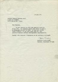 Carta de Brody, Elaine a Ducourau-Petit, Bernard. 1971-06-10 | Biblioteca Virtual Miguel de Cervantes