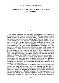 Teorías literarias de Antonio Machado / Por Guillerno de Torre | Biblioteca Virtual Miguel de Cervantes