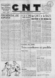 CNT : Órgano Oficial del Comité Nacional del Movimiento Libertario en Francia [Primera época]. Año II, núm. 20, 27 de enero de 1945 | Biblioteca Virtual Miguel de Cervantes