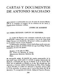 Cartas y documentos de Antonio Machado | Biblioteca Virtual Miguel de Cervantes