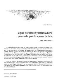 Miguel Hernández y Rafael Alberti, poetas del pueblo a pesar de todo / Juan José Téllez | Biblioteca Virtual Miguel de Cervantes