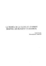 La teoría de la glosa (o "Carmen regivm") en Rengifo y Caramuel / Isabel Paraíso | Biblioteca Virtual Miguel de Cervantes