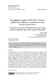 "El Legitimista Español" (1869-1870). Prensa y política del carlismo en la primera fase del Sexenio Democrático  / Carlo Verri | Biblioteca Virtual Miguel de Cervantes