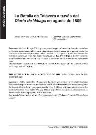 La Batalla de Talavera a través del Diario de Málaga en agosto de 1809 / Julio Fernández-Sanguino Fernández | Biblioteca Virtual Miguel de Cervantes