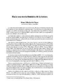 Hacia una teoría feminista de la lectura / Diana Miloslavich Túpac      | Biblioteca Virtual Miguel de Cervantes