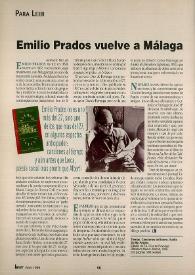 Emilio Prados vuelve a Málaga / Leopoldo de Luis | Biblioteca Virtual Miguel de Cervantes