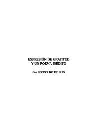 Expresión de gratitud y un poema inédito. [El buscador de huellas] / por Leopoldo de Luis | Biblioteca Virtual Miguel de Cervantes