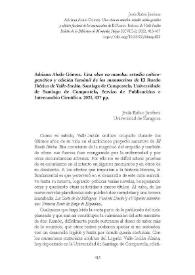 Adriana Abalo Gómez. "Una obra en marcha: estudio crítico-genético y edición facsímil de los manuscritos de 'El Ruedo Ibérico de Valle-Inclán.' " Santiago de Compostela. Universidade de Santiago de Compostela, Servizo de Publicacións e Intercambio Científico. 2021, 437 pp. [reseña bibliográfica] / Jesús Rubio Jiménez  | Biblioteca Virtual Miguel de Cervantes