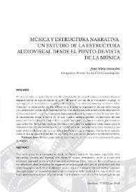 Música y estructura narrativa. Un estudio de la estructura audiovisual desde el punto de vista de la música / José Nieto González | Biblioteca Virtual Miguel de Cervantes