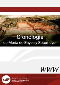 Cronología de María de Zayas y Sotomayor / Elizabeth Treviño Salazar | Biblioteca Virtual Miguel de Cervantes