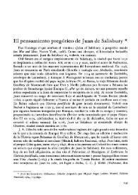 El pensamiento pregótico de Juan de Salisbury   / Luis Alberto de Cuenca | Biblioteca Virtual Miguel de Cervantes