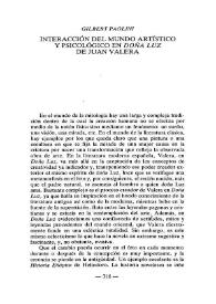 Interacción del mundo artístico y psicológico en "Doña Luz" de Juan Valera  / Gilbert Paolini  | Biblioteca Virtual Miguel de Cervantes