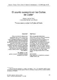 El asunto sucesorio en las Cortes de Cádiz / Ángeles Hijano Pérez | Biblioteca Virtual Miguel de Cervantes