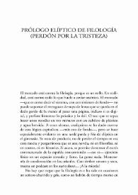 Prólogo elíptico de filología (perdón por la tristeza) / Guillermo Laín Corona | Biblioteca Virtual Miguel de Cervantes