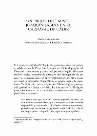 Un pirata decimista: Joaquín Sabina en el Carnaval de Cádiz / María Esteban Becedas | Biblioteca Virtual Miguel de Cervantes