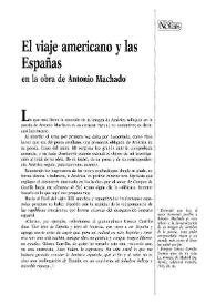 El viaje americano y las Españas en la obra de Antonio Machado  / Carlos Spinedi  | Biblioteca Virtual Miguel de Cervantes